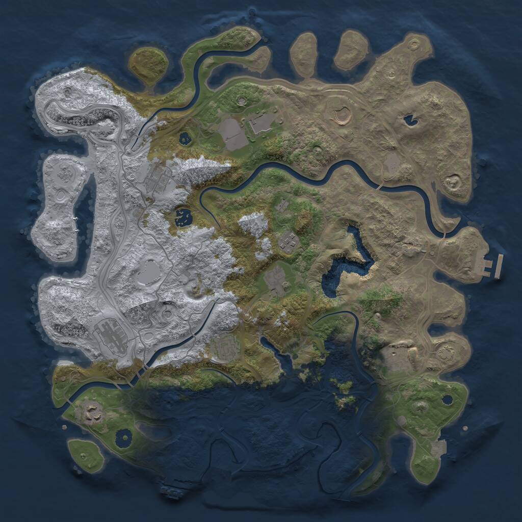 Rust Map: Procedural Map, Size: 4250, Seed: 2551, 16 Monuments