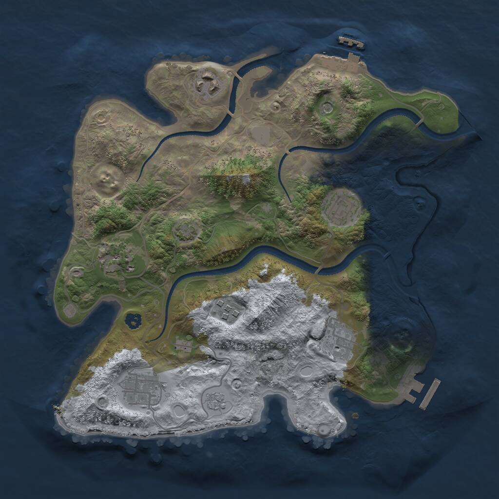 Rust Map: Procedural Map, Size: 3000, Seed: 148149622, 12 Monuments