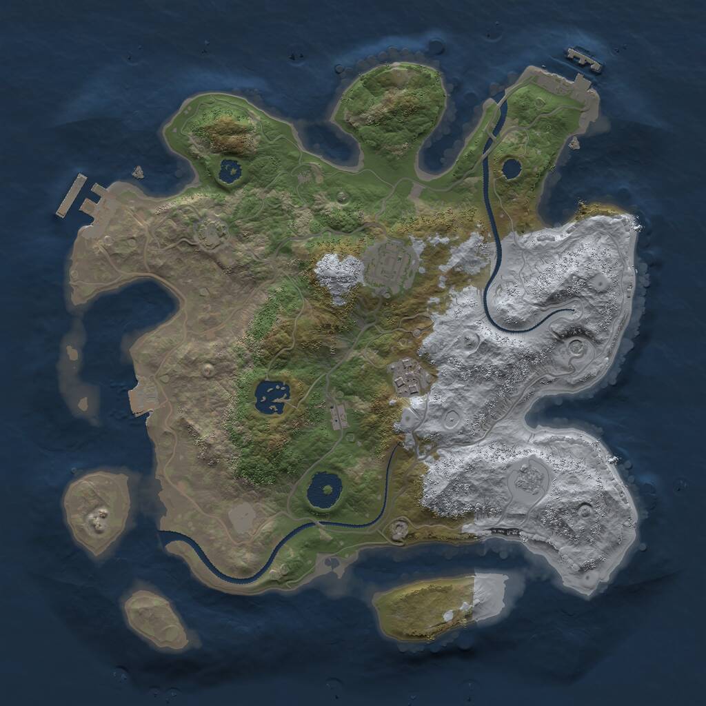 Rust Map: Procedural Map, Size: 3000, Seed: 29472, 9 Monuments