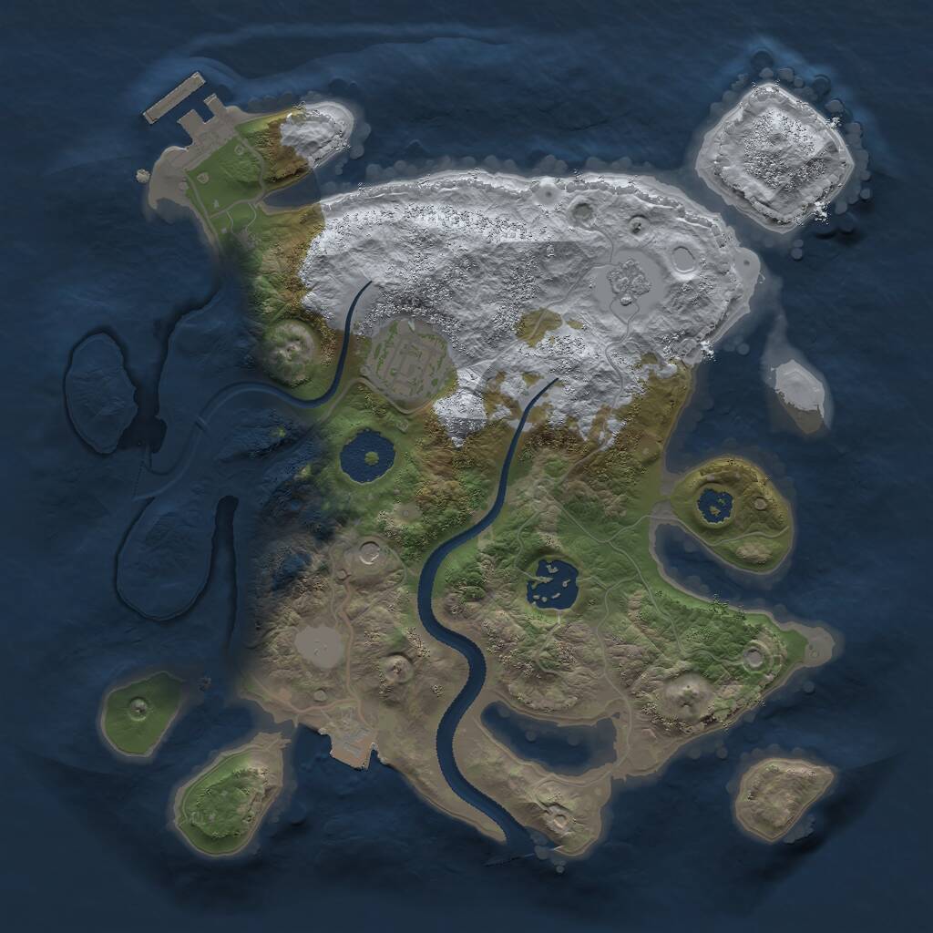 Rust Map: Procedural Map, Size: 2700, Seed: 894213327, 6 Monuments