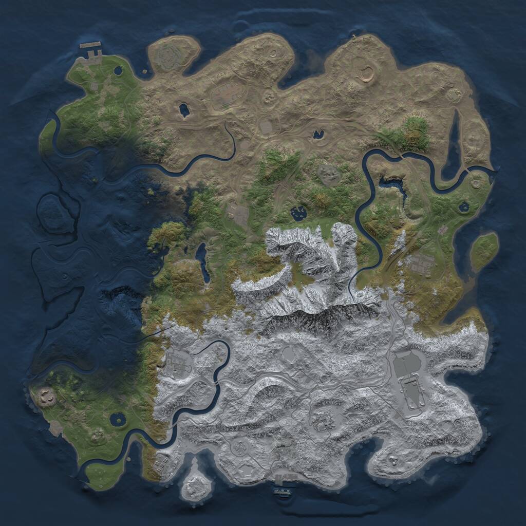 Rust Map: Procedural Map, Size: 5100, Seed: 50000, 17 Monuments