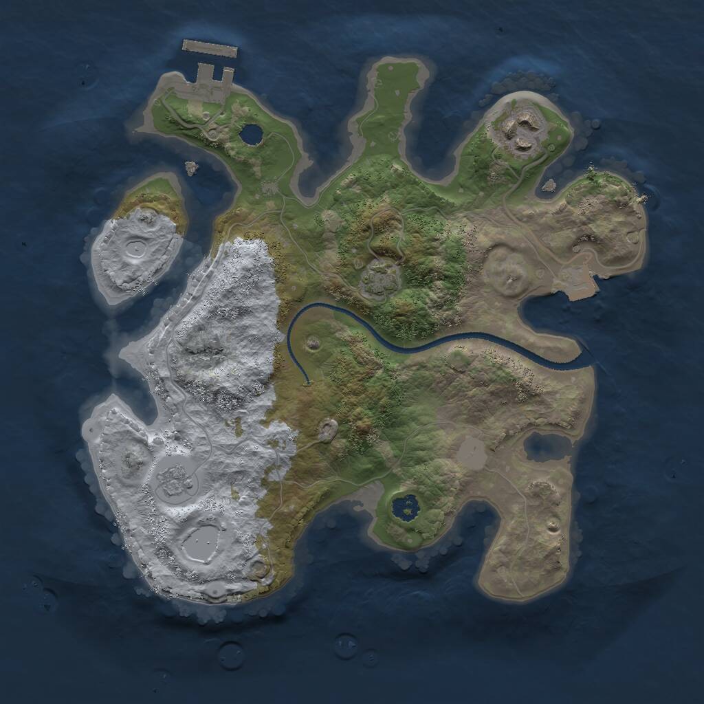 Rust Map: Procedural Map, Size: 2600, Seed: 5484, 5 Monuments