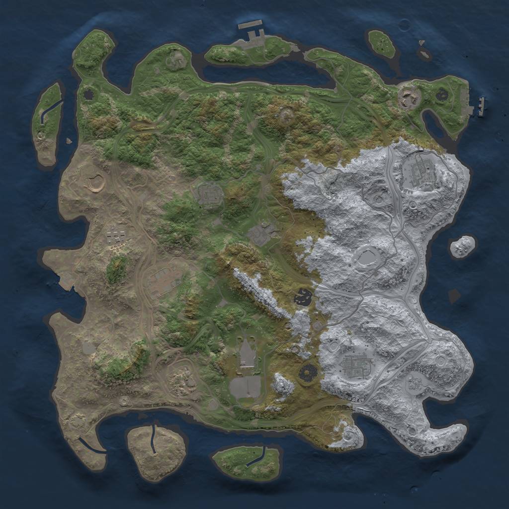 Rust Map: Procedural Map, Size: 4250, Seed: 1375359262, 19 Monuments