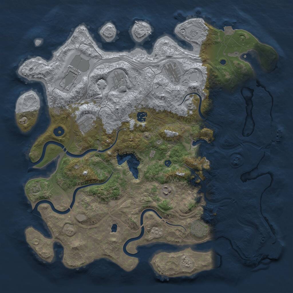 Rust Map: Procedural Map, Size: 4250, Seed: 1268262569, 14 Monuments