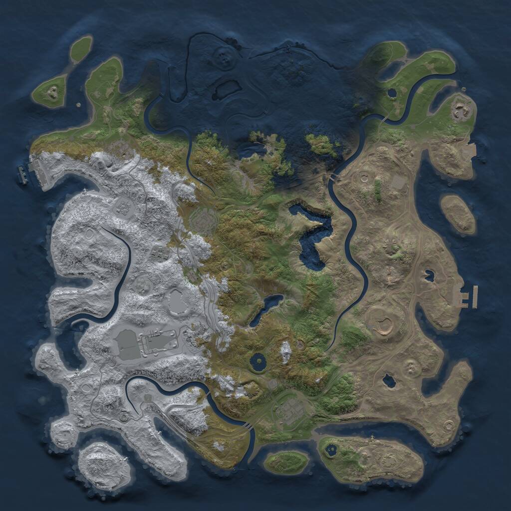 Rust Map: Procedural Map, Size: 4500, Seed: 6721526, 14 Monuments