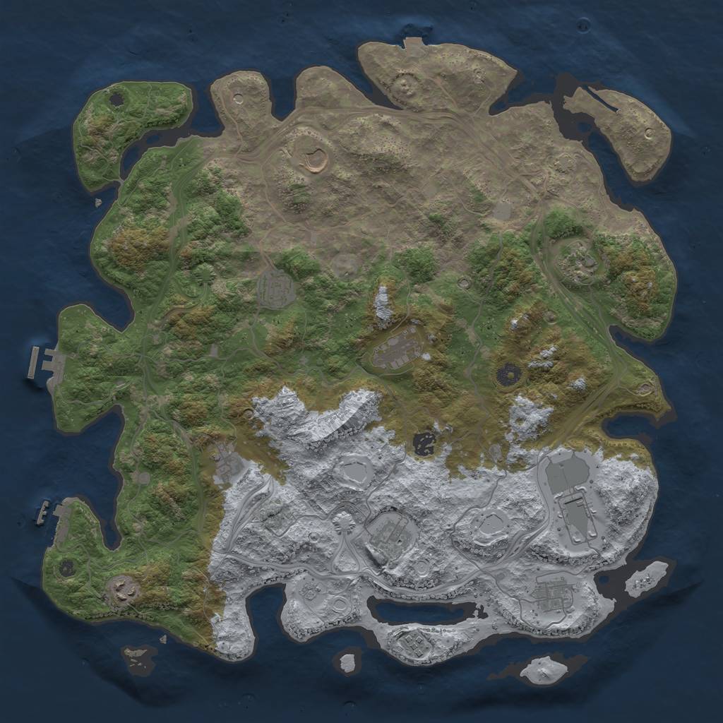 Rust Map: Procedural Map, Size: 4500, Seed: 12548571, 19 Monuments