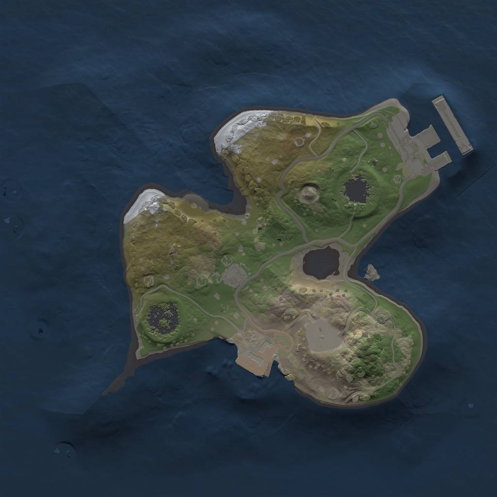 Rust Map: Procedural Map, Size: 1600, Seed: 2147422647, 4 Monuments