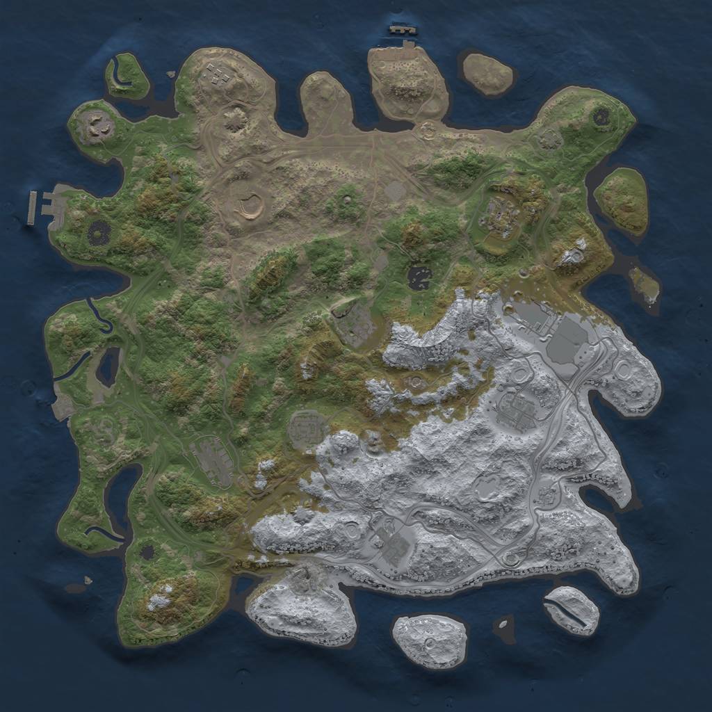 Rust Map: Procedural Map, Size: 4250, Seed: 480477934, 19 Monuments
