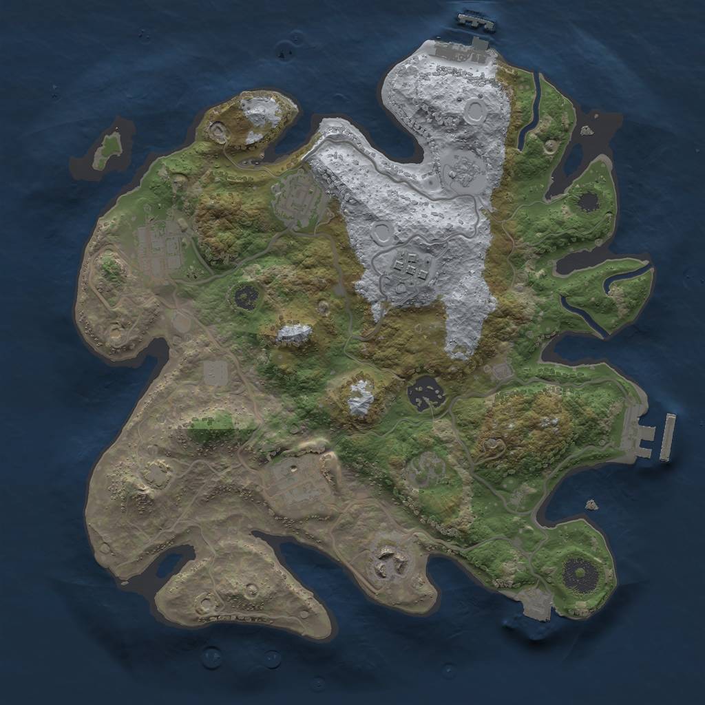 Rust Map: Procedural Map, Size: 3000, Seed: 583758973, 13 Monuments