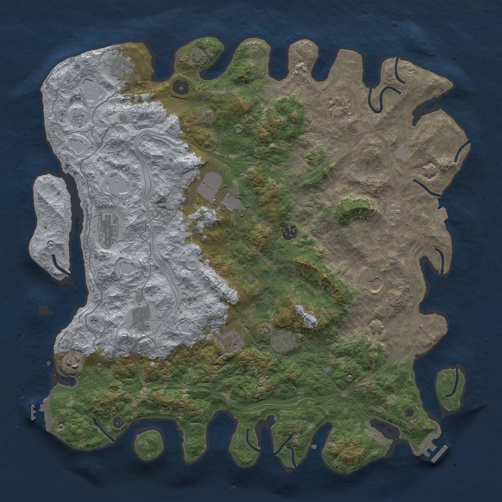 Rust Map: Procedural Map, Size: 4750, Seed: 1381237553, 19 Monuments