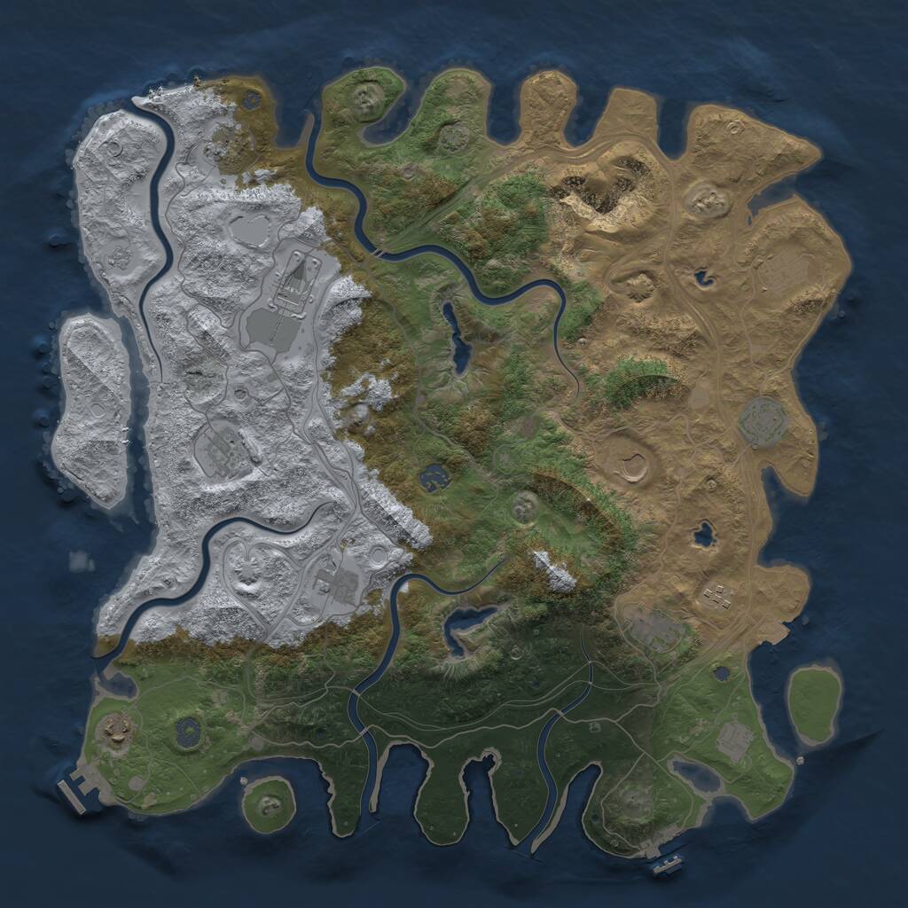 Rust Map: Procedural Map, Size: 4750, Seed: 1381237553, 17 Monuments