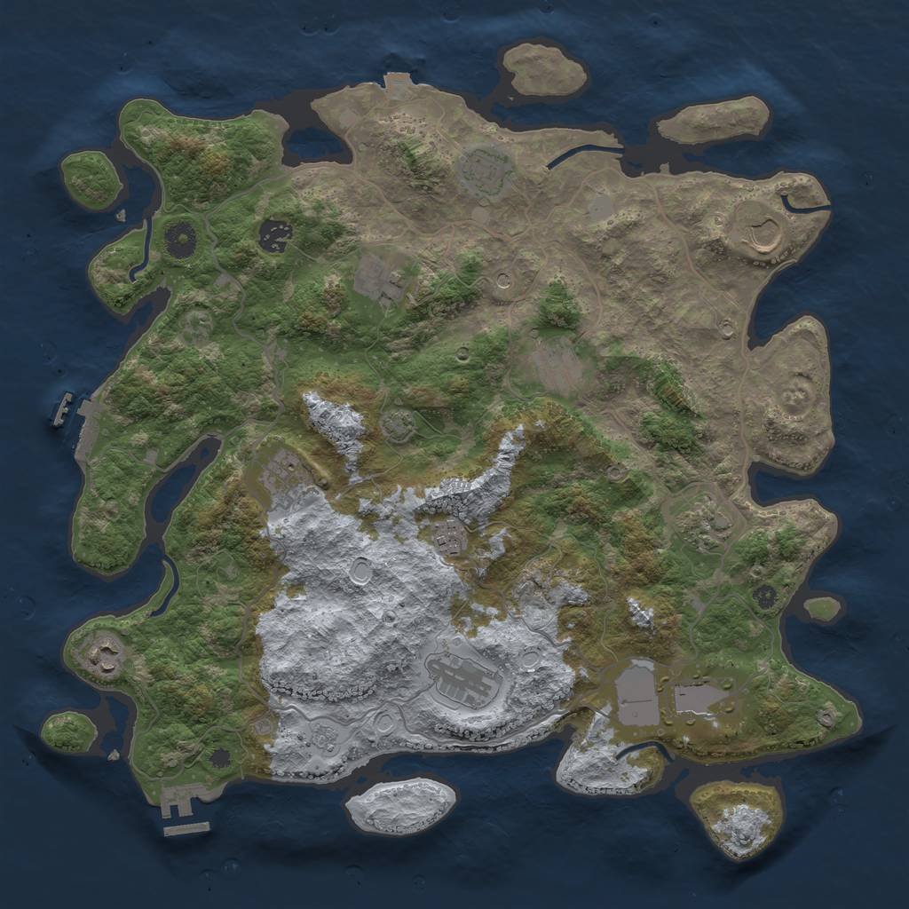 Rust Map: Procedural Map, Size: 4000, Seed: 173139826, 19 Monuments