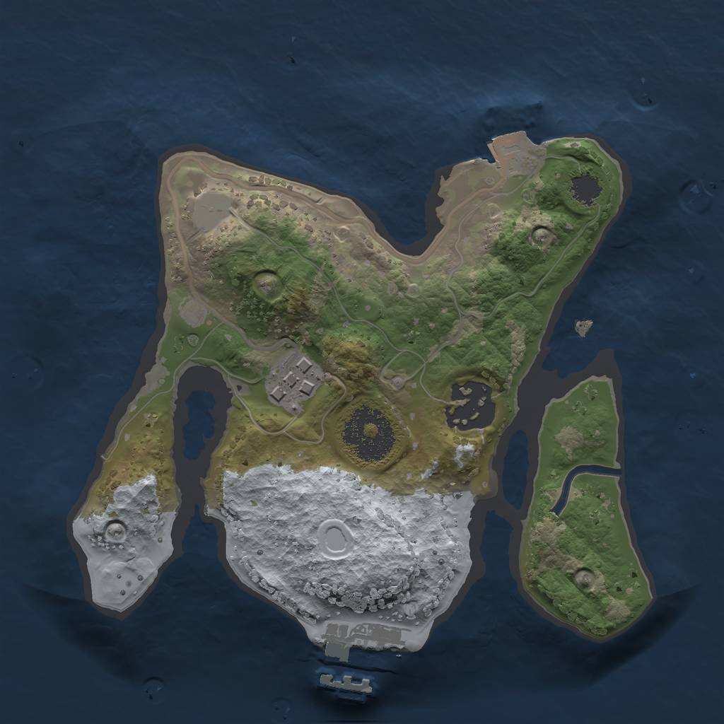 Rust Map: Procedural Map, Size: 2100, Seed: 3824, 6 Monuments