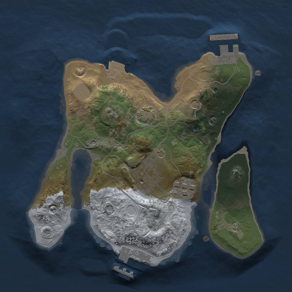 Rust Map: Procedural Map, Size: 2100, Seed: 3824, 7 Monuments