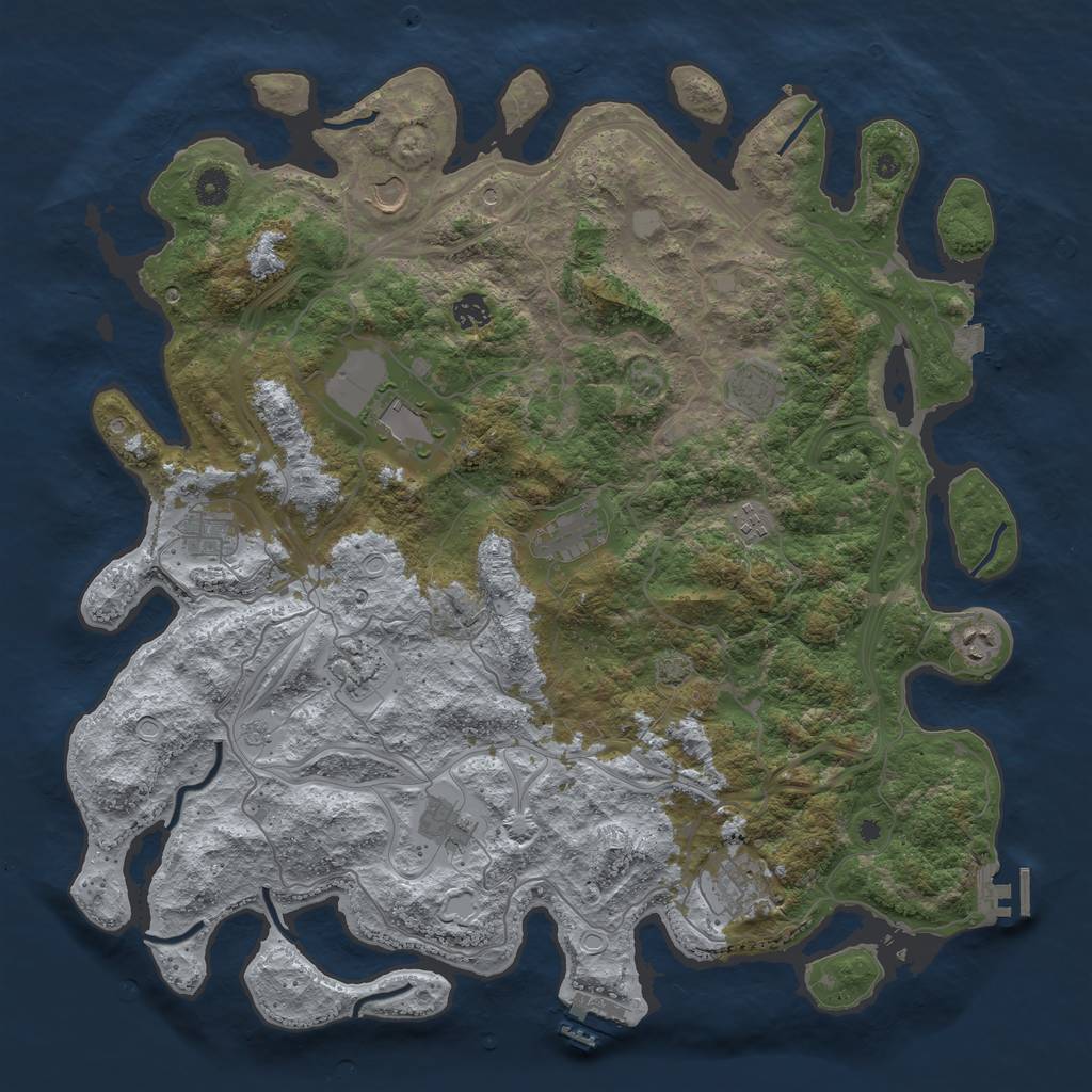 Rust Map: Procedural Map, Size: 4500, Seed: 204275939, 19 Monuments
