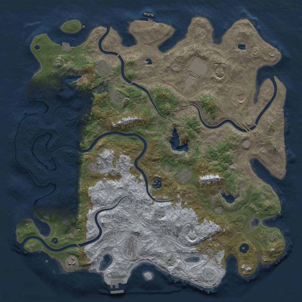 Rust Map: Procedural Map, Size: 4750, Seed: 2145277203, 17 Monuments