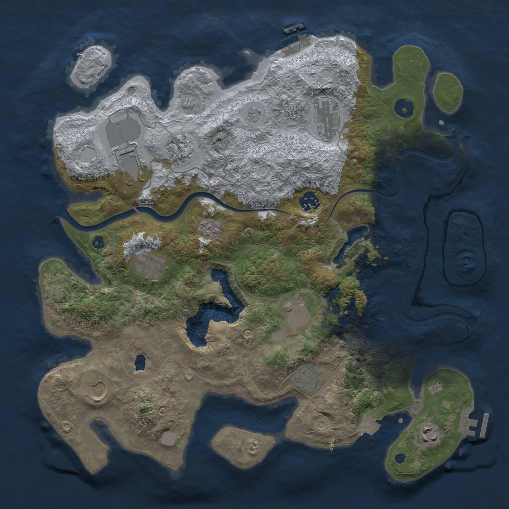 Rust Map: Procedural Map, Size: 4000, Seed: 1211348742, 16 Monuments