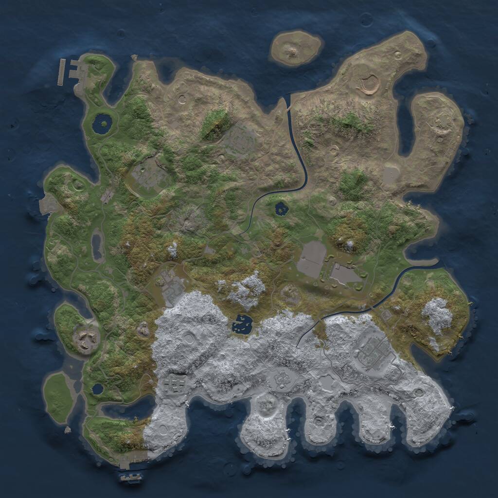 Rust Map: Procedural Map, Size: 3700, Seed: 91692597, 15 Monuments