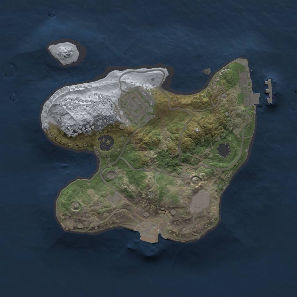 Rust Map: Procedural Map, Size: 1900, Seed: 648252, 5 Monuments