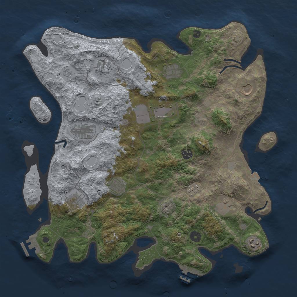 Rust Map: Procedural Map, Size: 4000, Seed: 6436346, 19 Monuments