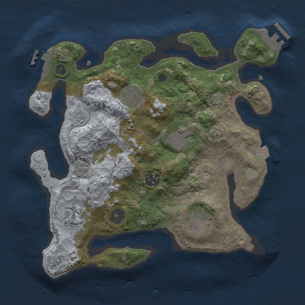 Rust Map: Procedural Map, Size: 3000, Seed: 1154082976, 14 Monuments