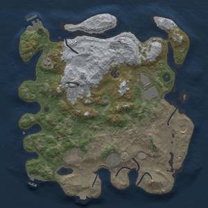 Thumbnail Rust Map: Procedural Map, Size: 3700, Seed: 3864, 17 Monuments