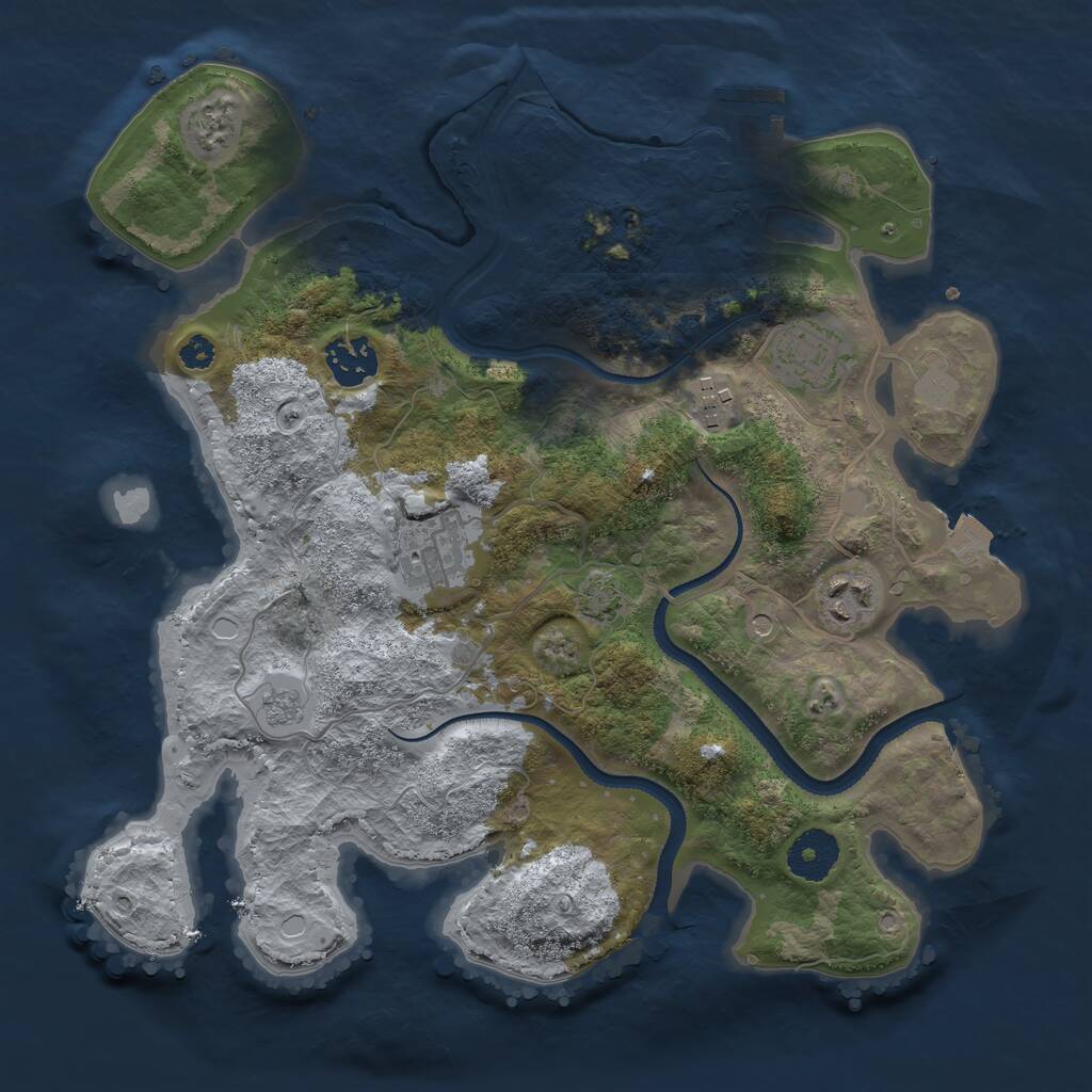 Rust Map: Procedural Map, Size: 3250, Seed: 25674256, 10 Monuments