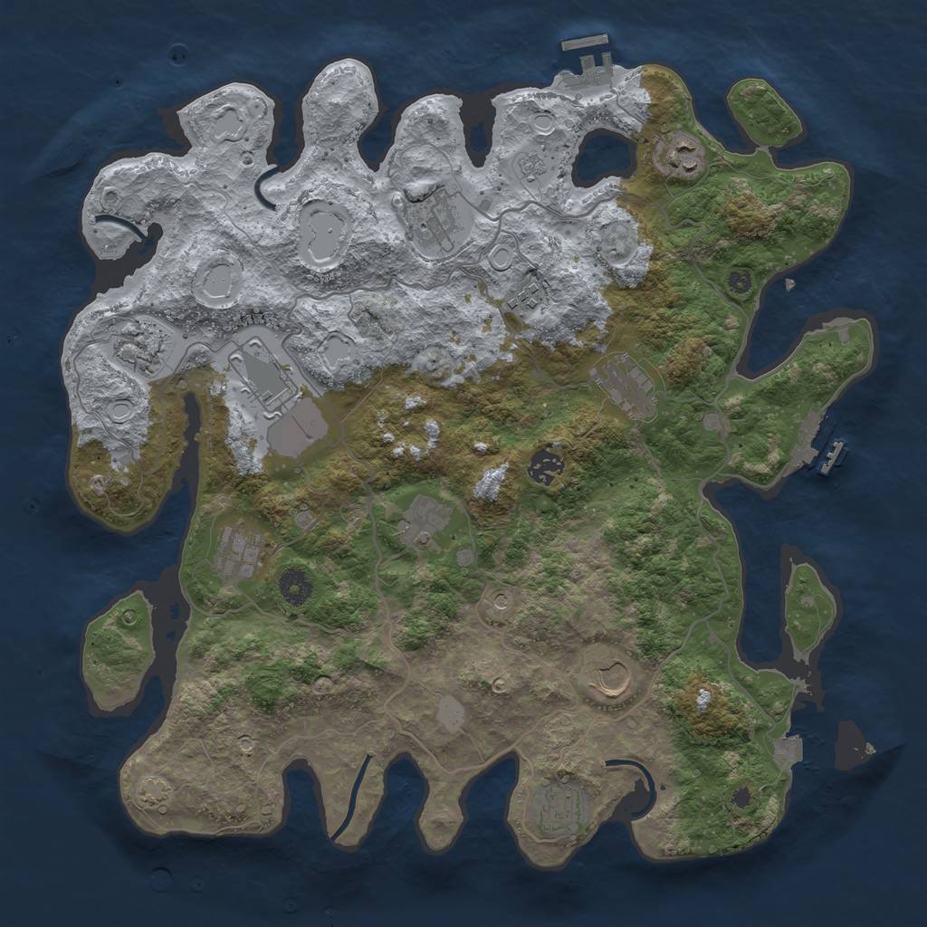 Rust Map: Procedural Map, Size: 4000, Seed: 548612900, 19 Monuments