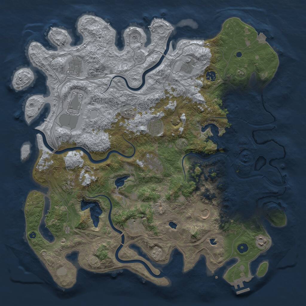 Rust Map: Procedural Map, Size: 4500, Seed: 156747234, 16 Monuments
