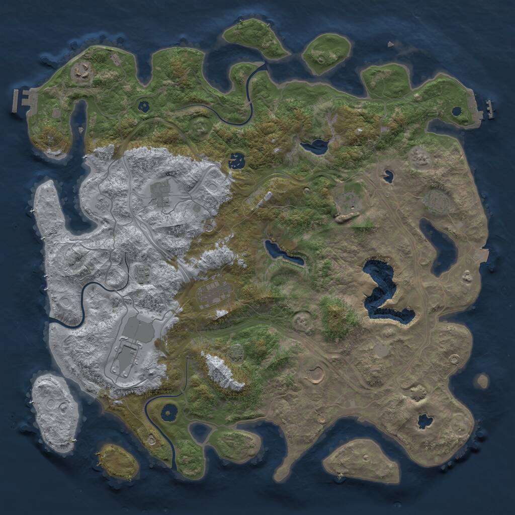 Rust Map: Procedural Map, Size: 4500, Seed: 23456567, 15 Monuments