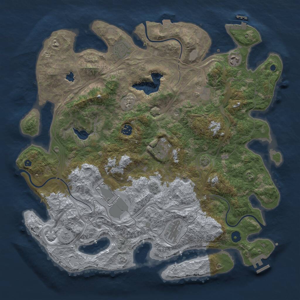 Rust Map: Procedural Map, Size: 4250, Seed: 859116692, 14 Monuments
