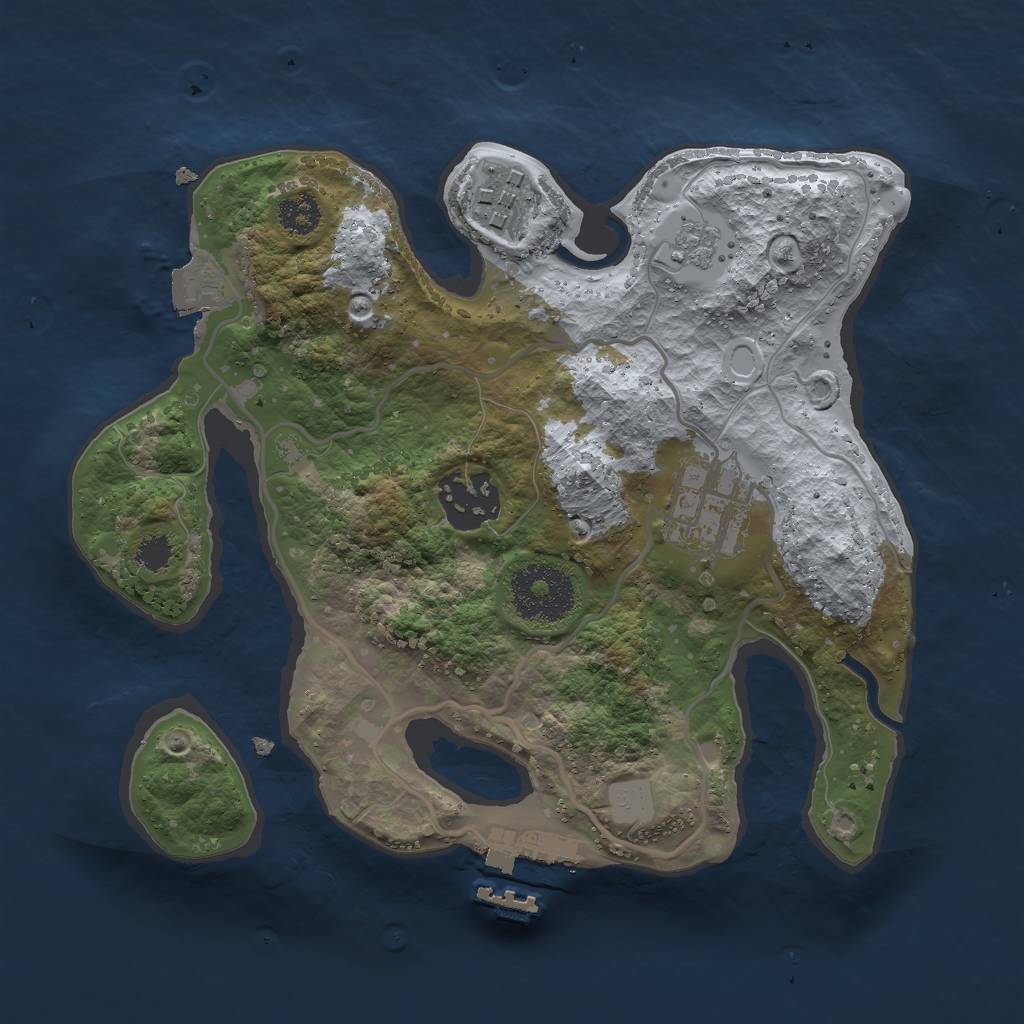 Rust Map: Procedural Map, Size: 2500, Seed: 846418679, 8 Monuments