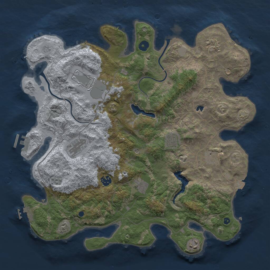 Rust Map: Procedural Map, Size: 4000, Seed: 643067347, 15 Monuments