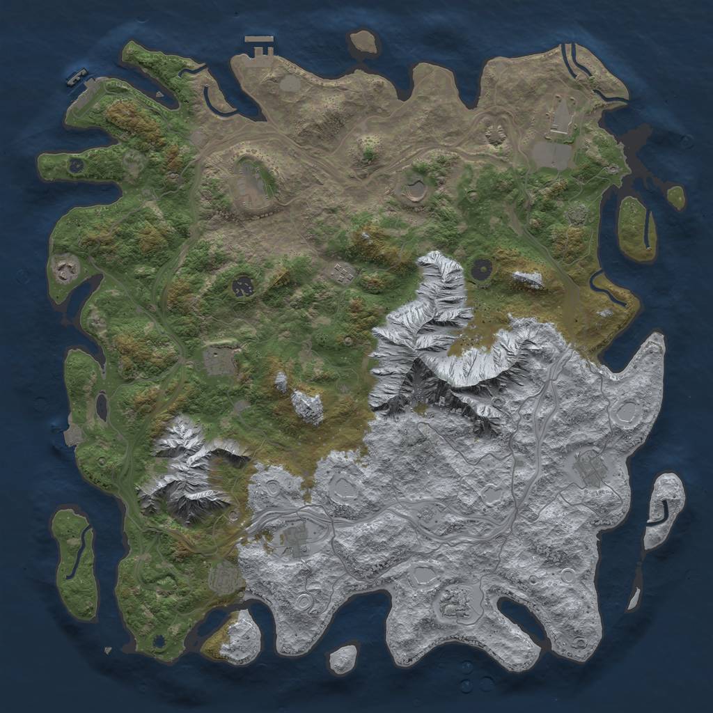 Rust Map: Procedural Map, Size: 5000, Seed: 22424, 19 Monuments