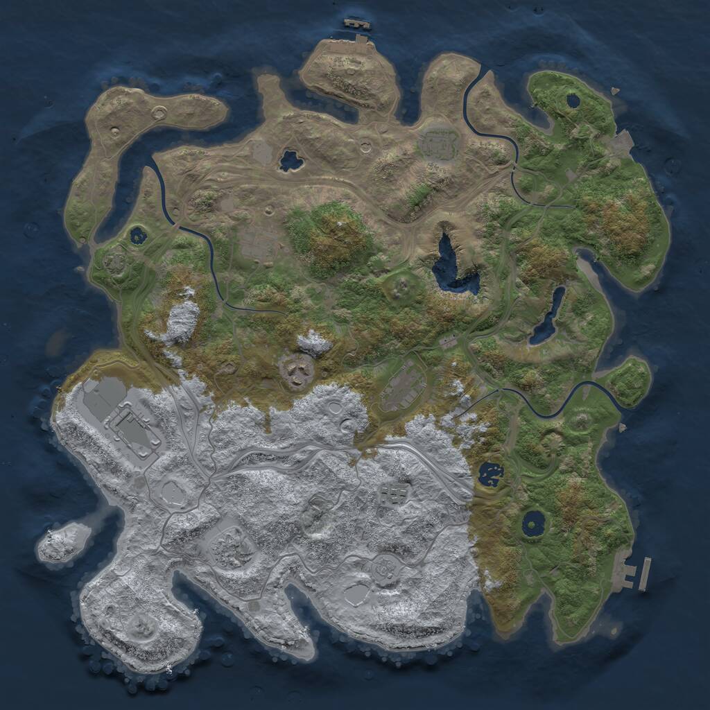 Rust Map: Procedural Map, Size: 4250, Seed: 1720809054, 14 Monuments
