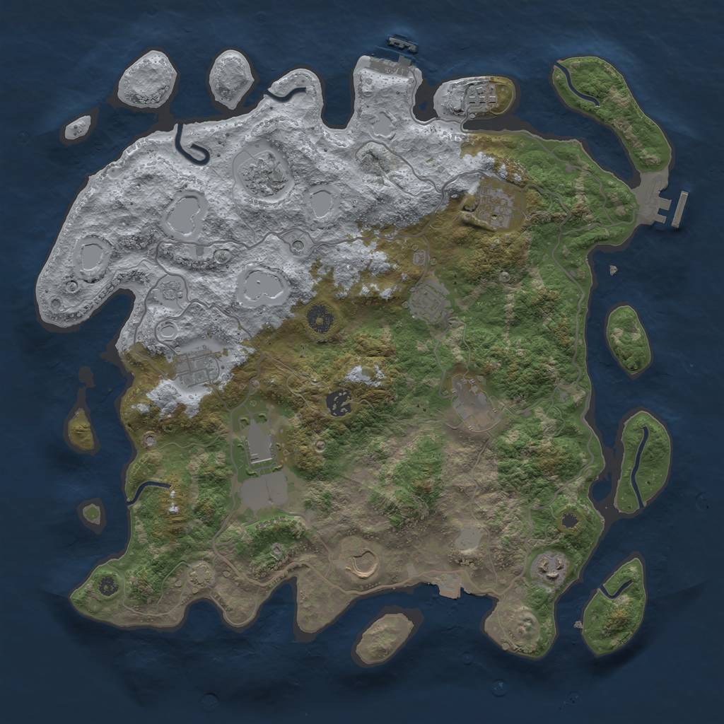Rust Map: Procedural Map, Size: 4000, Seed: 272093764, 18 Monuments