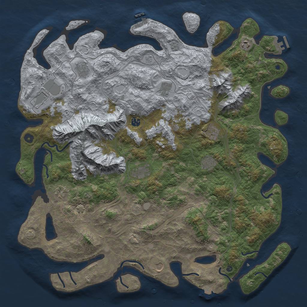 Rust Map: Procedural Map, Size: 5000, Seed: 22222222, 19 Monuments