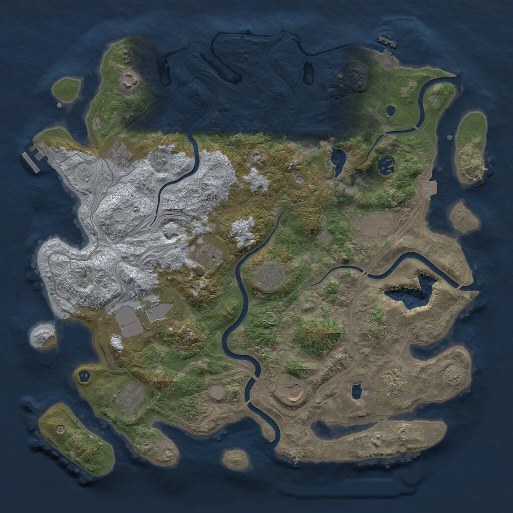 Rust Map: Procedural Map, Size: 4300, Seed: 972557361, 17 Monuments