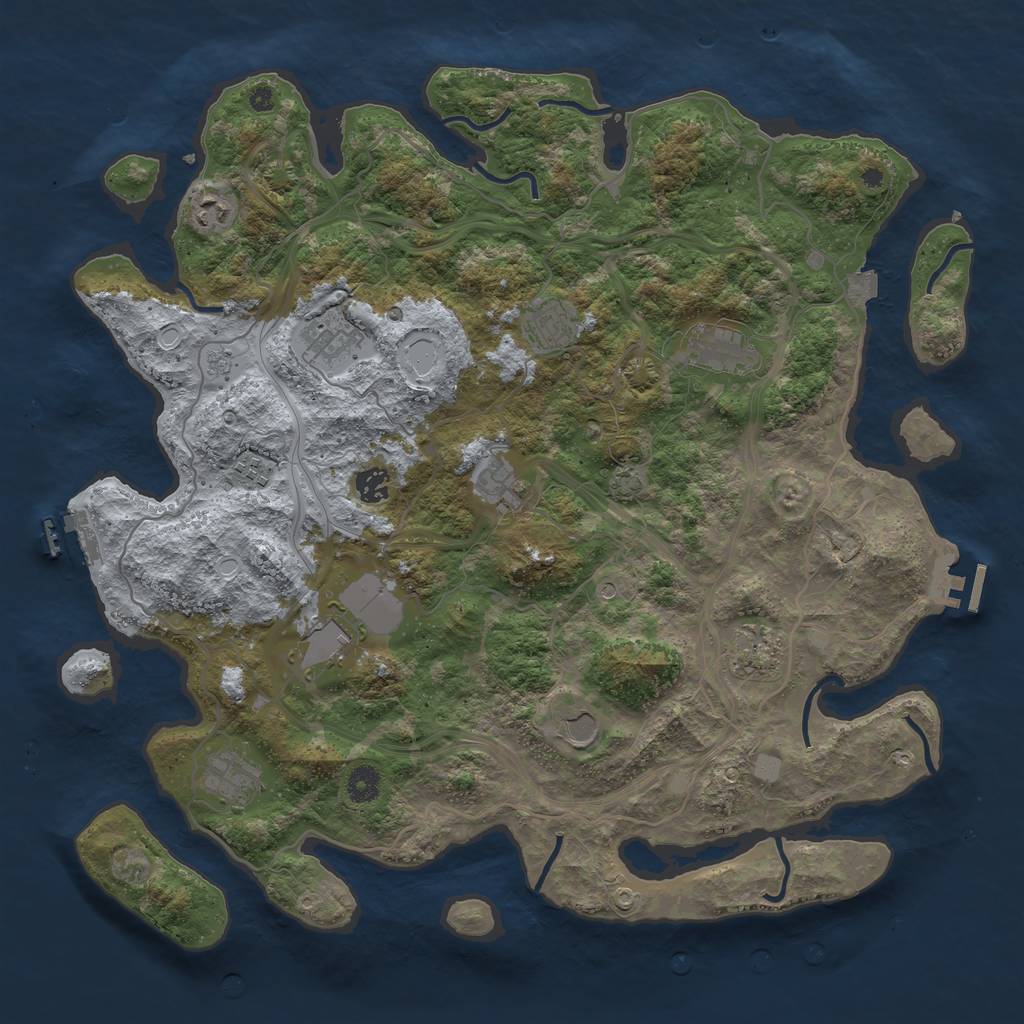 Rust Map: Procedural Map, Size: 4300, Seed: 972557361, 19 Monuments