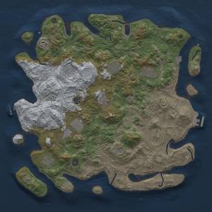 Thumbnail Rust Map: Procedural Map, Size: 4300, Seed: 972557361, 19 Monuments