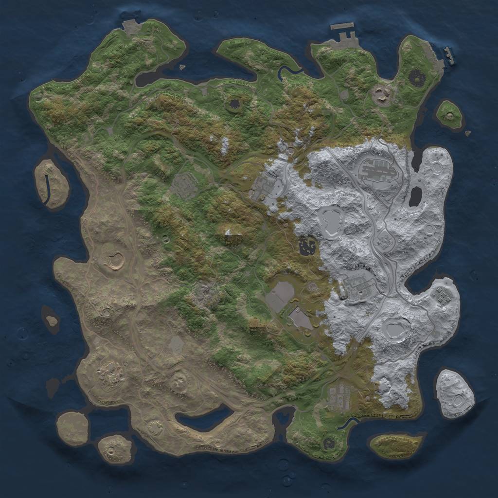 Rust Map: Procedural Map, Size: 4300, Seed: 396327, 19 Monuments