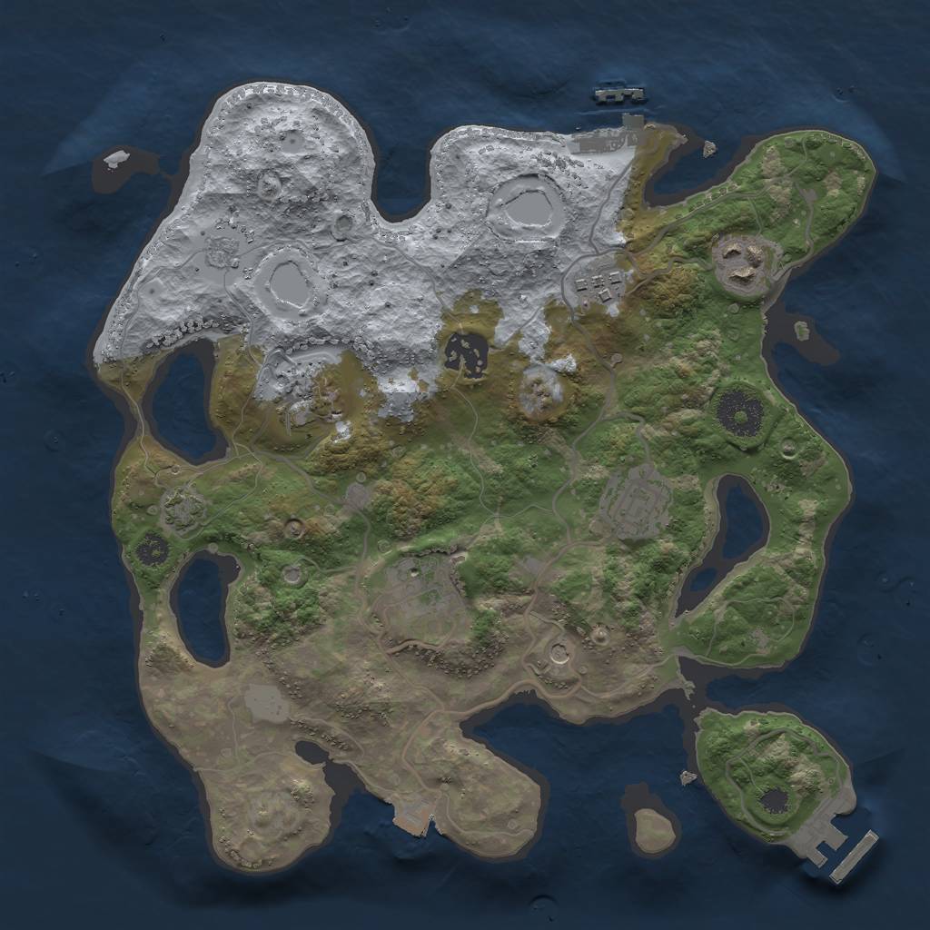 Rust Map: Procedural Map, Size: 3000, Seed: 1859420, 14 Monuments