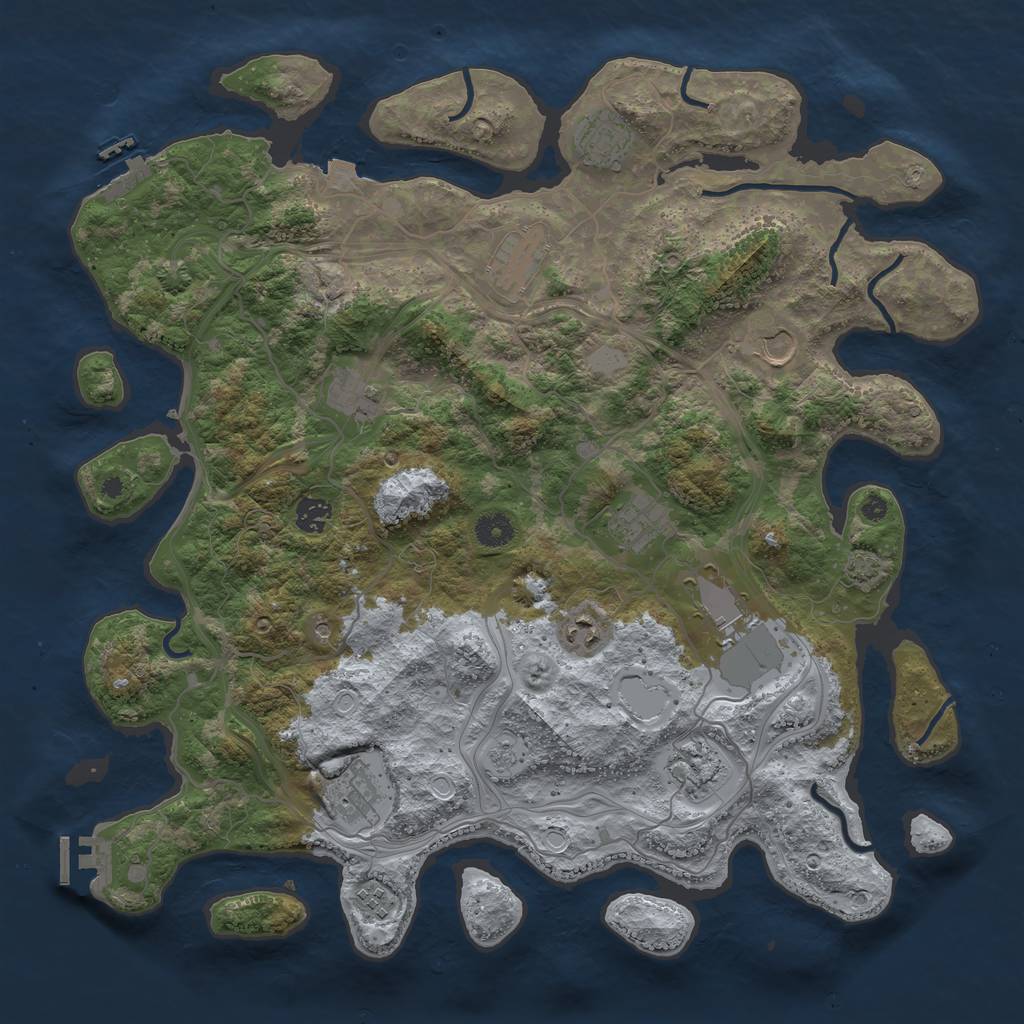 Rust Map: Procedural Map, Size: 4250, Seed: 253518279, 19 Monuments