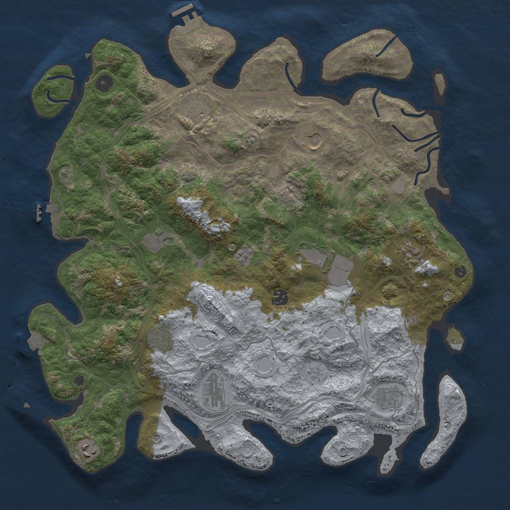 Rust Map: Procedural Map, Size: 4500, Seed: 134191118, 19 Monuments
