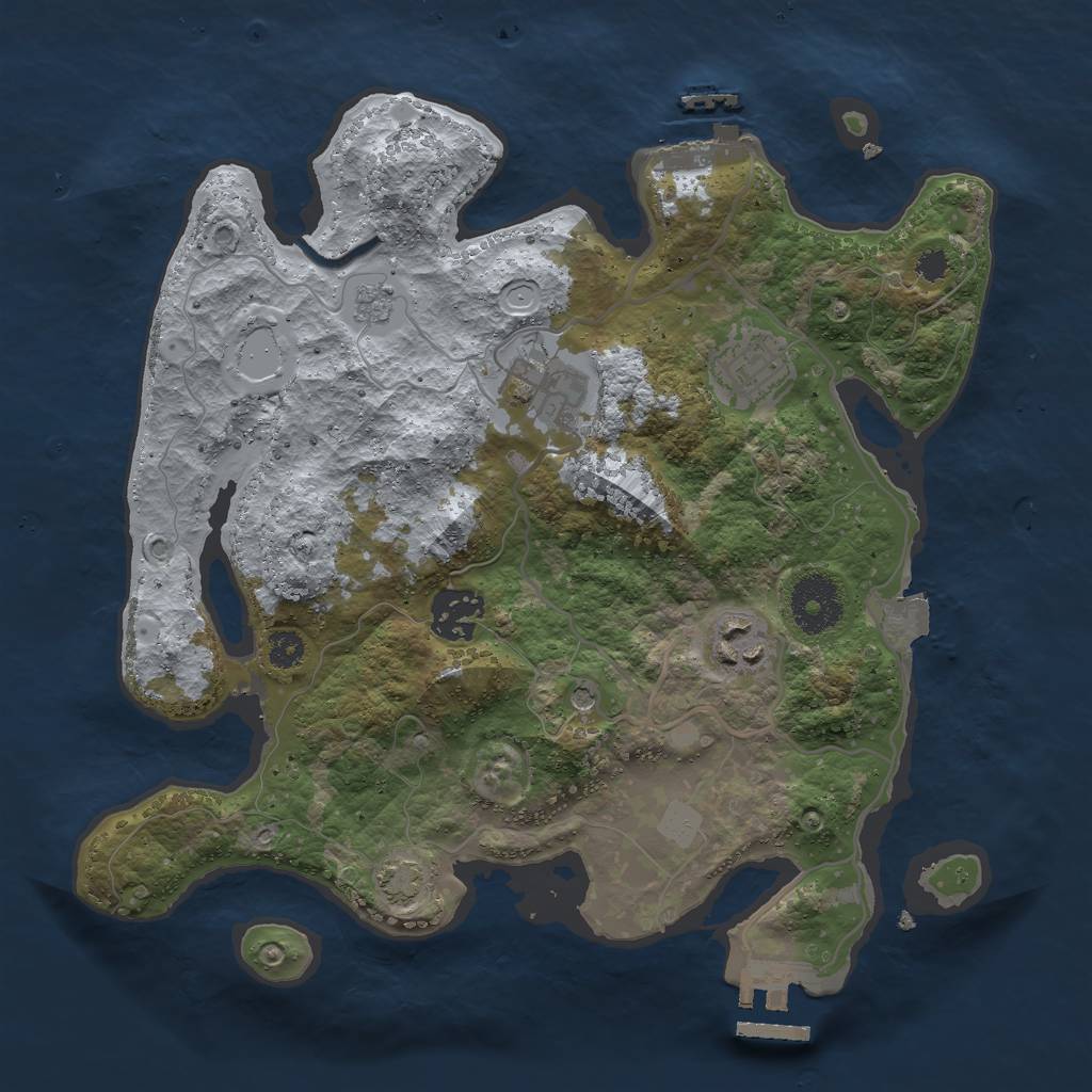 Rust Map: Procedural Map, Size: 3000, Seed: 401541119, 12 Monuments