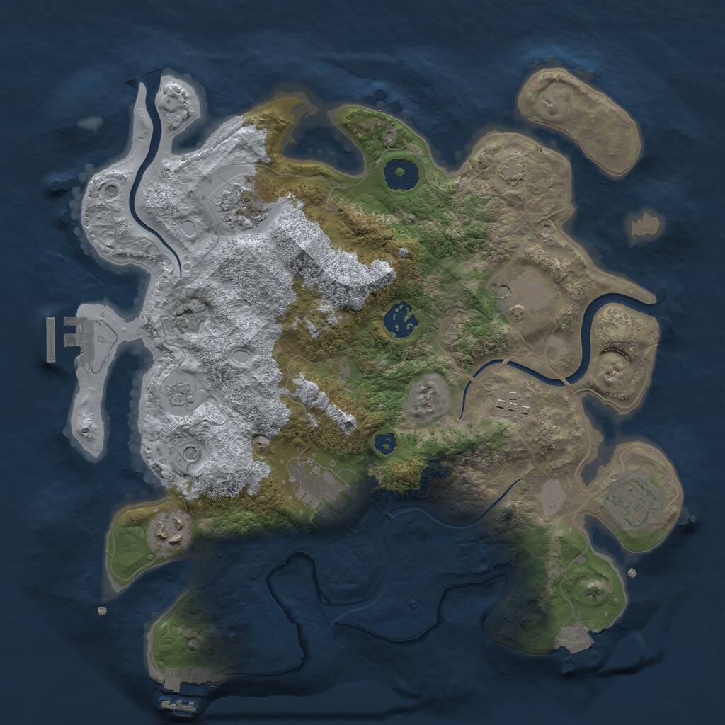 Rust Map: Procedural Map, Size: 3250, Seed: 5986354, 13 Monuments