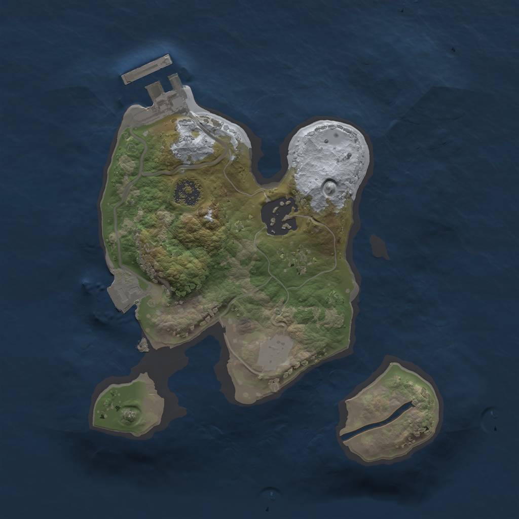 Rust Map: Procedural Map, Size: 2000, Seed: 7350341, 5 Monuments