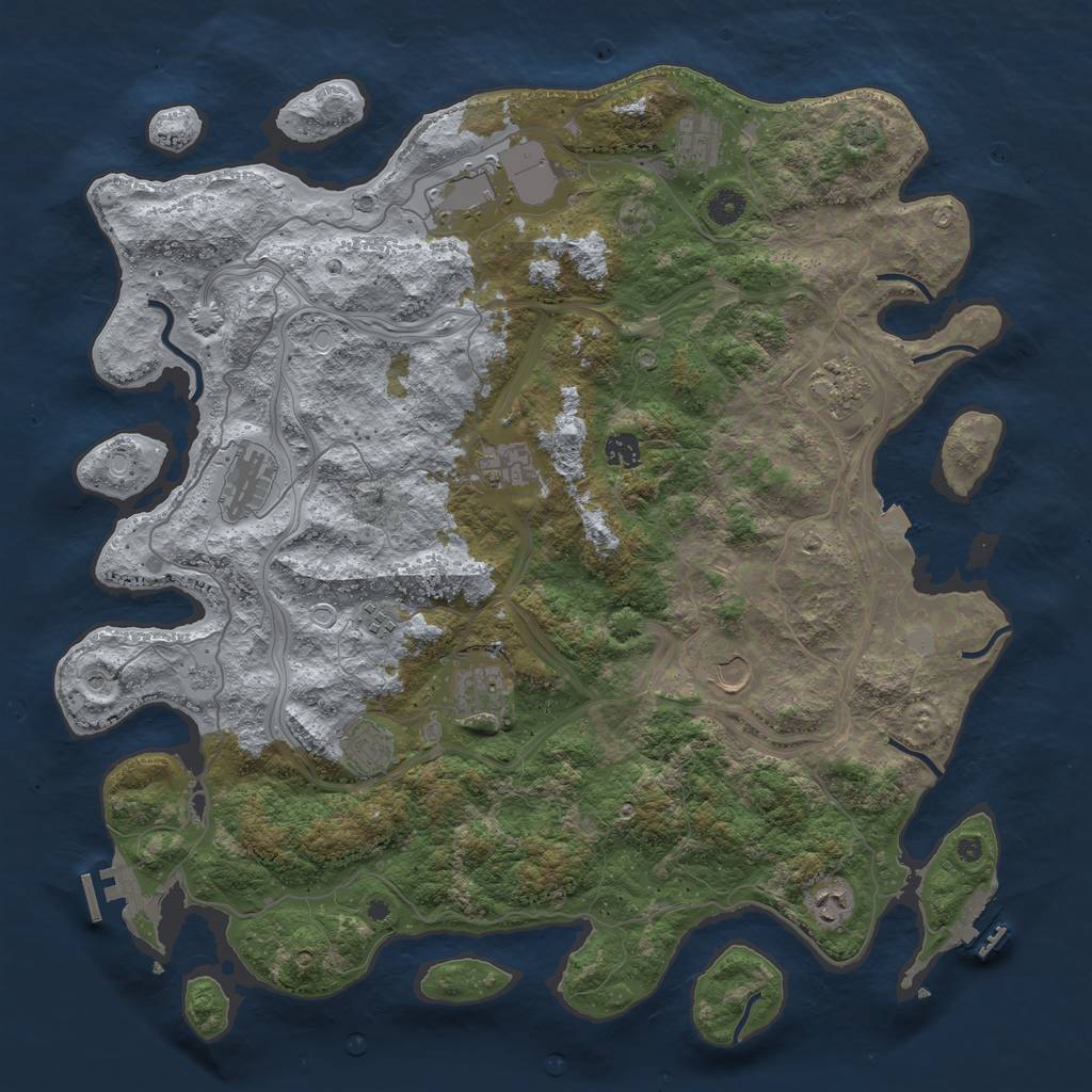 Rust Map: Procedural Map, Size: 4500, Seed: 785424042, 19 Monuments