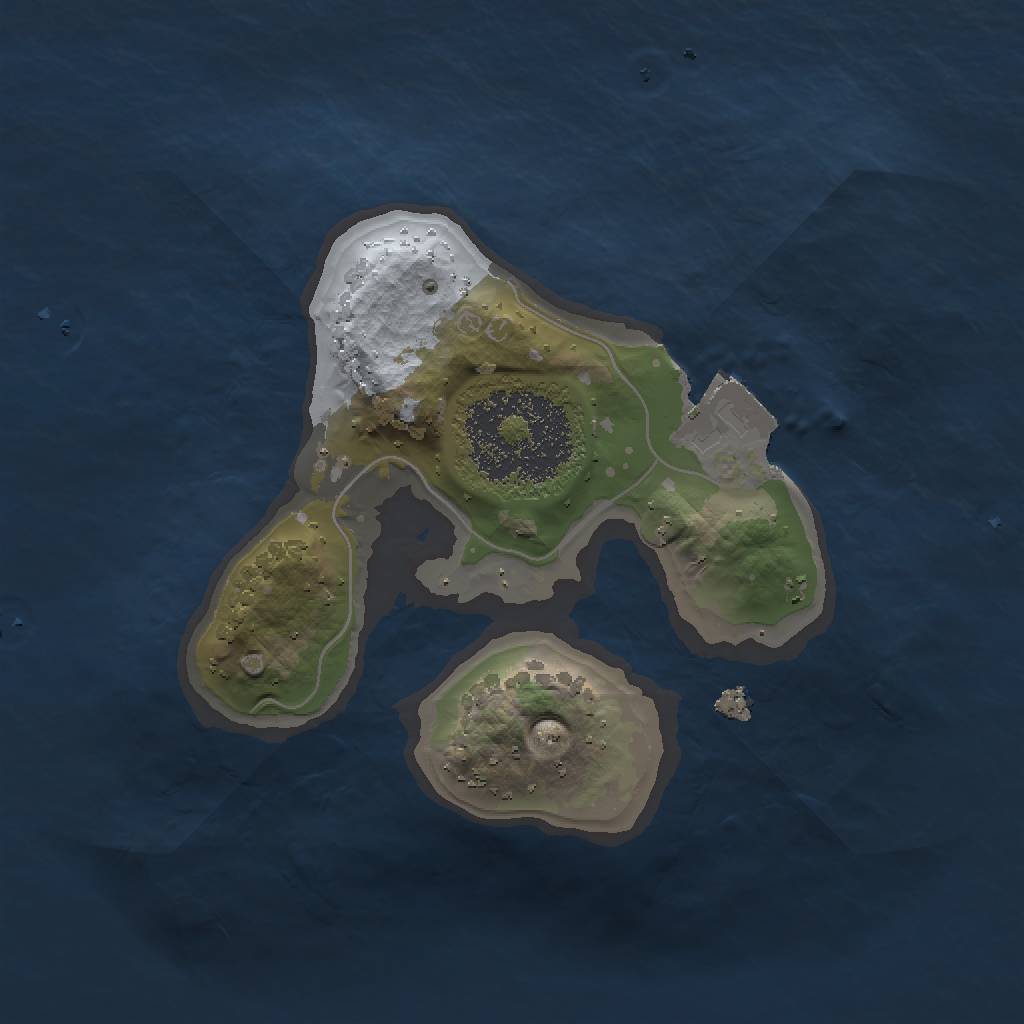 Rust Map: Procedural Map, Size: 1500, Seed: 36363, 3 Monuments