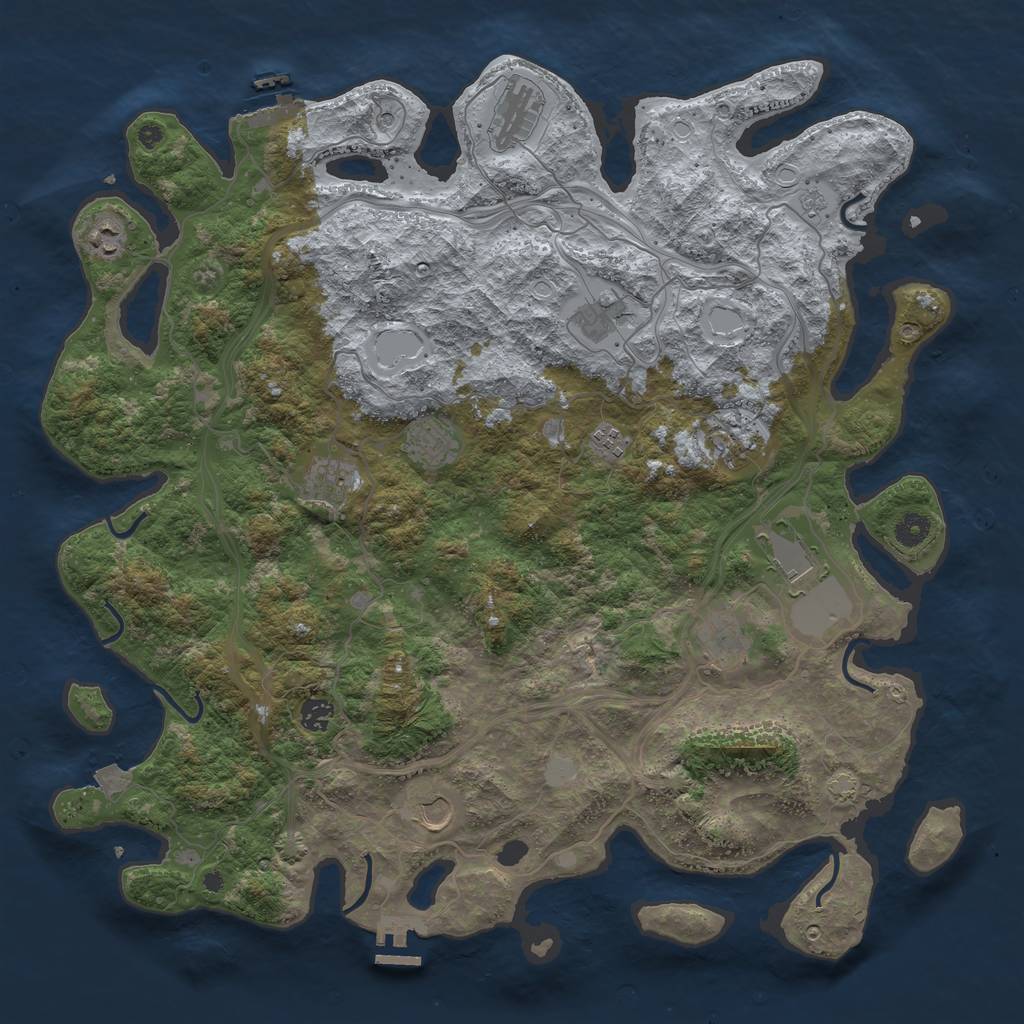 Rust Map: Procedural Map, Size: 4500, Seed: 856798, 19 Monuments